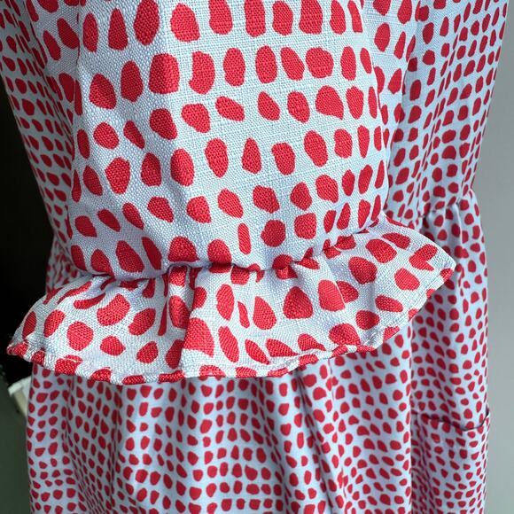 Koandaily Red Polka Dot Smock Mini Dress 3X Coastal Chic Oversized Boho Style - Picture 6 of 13